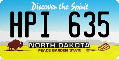 ND license plate HPI635