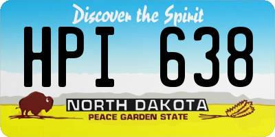 ND license plate HPI638