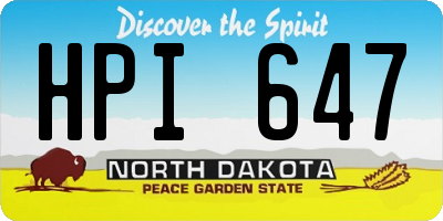 ND license plate HPI647