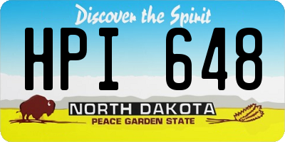 ND license plate HPI648