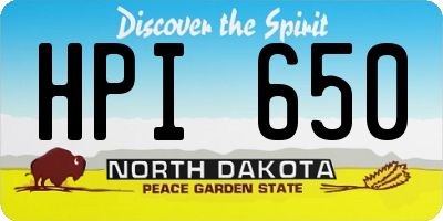 ND license plate HPI650