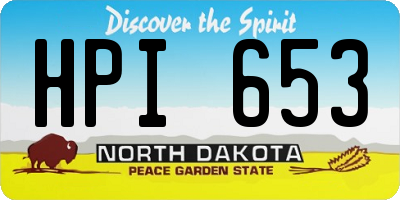 ND license plate HPI653