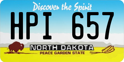 ND license plate HPI657