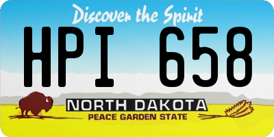 ND license plate HPI658