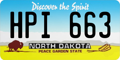 ND license plate HPI663