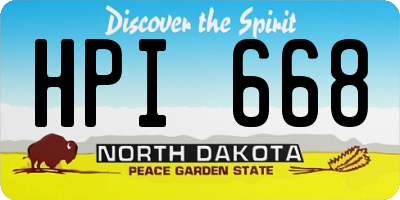 ND license plate HPI668