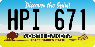 ND license plate HPI671