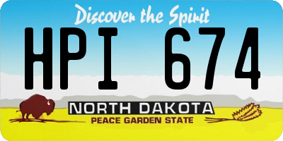 ND license plate HPI674