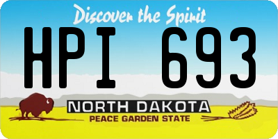 ND license plate HPI693