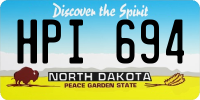 ND license plate HPI694