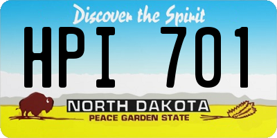 ND license plate HPI701