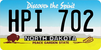 ND license plate HPI702