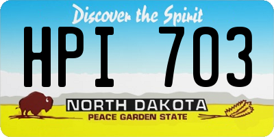 ND license plate HPI703