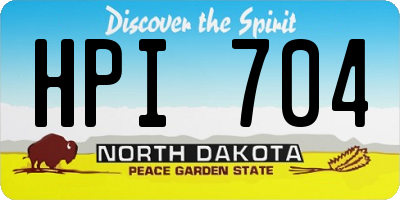 ND license plate HPI704