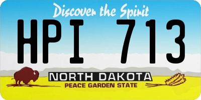 ND license plate HPI713