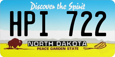 ND license plate HPI722