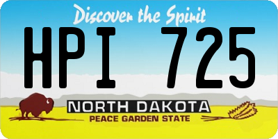 ND license plate HPI725