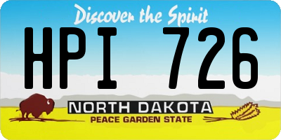 ND license plate HPI726
