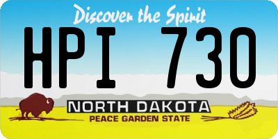 ND license plate HPI730