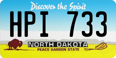 ND license plate HPI733