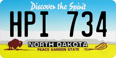 ND license plate HPI734