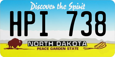ND license plate HPI738
