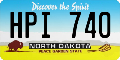 ND license plate HPI740