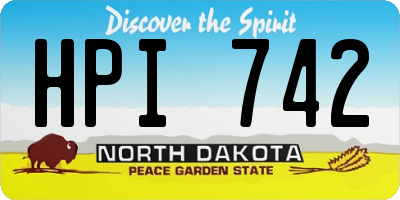ND license plate HPI742
