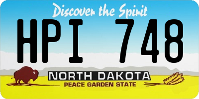 ND license plate HPI748