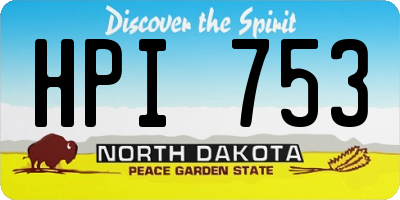 ND license plate HPI753