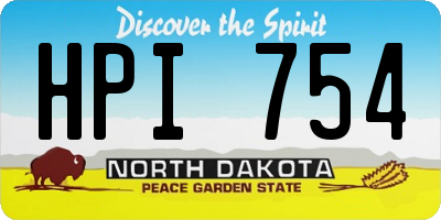 ND license plate HPI754