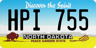 ND license plate HPI755