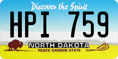 ND license plate HPI759