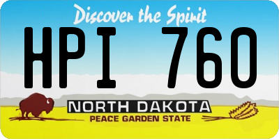 ND license plate HPI760