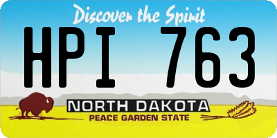 ND license plate HPI763