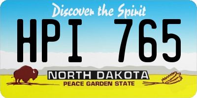 ND license plate HPI765