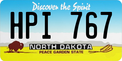 ND license plate HPI767