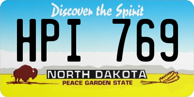 ND license plate HPI769