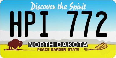 ND license plate HPI772