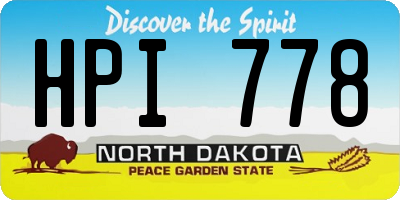 ND license plate HPI778