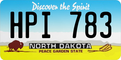 ND license plate HPI783
