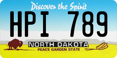ND license plate HPI789