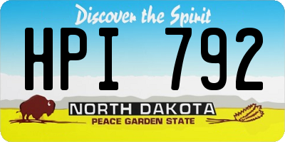 ND license plate HPI792
