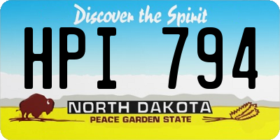 ND license plate HPI794