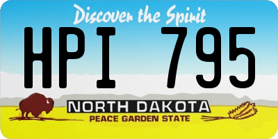 ND license plate HPI795