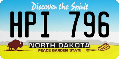 ND license plate HPI796