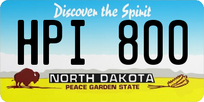 ND license plate HPI800