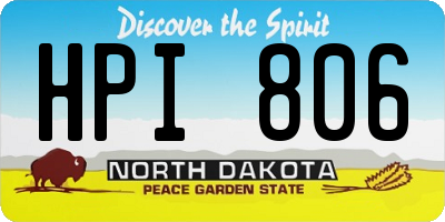 ND license plate HPI806