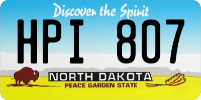 ND license plate HPI807