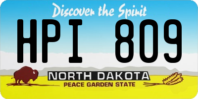 ND license plate HPI809